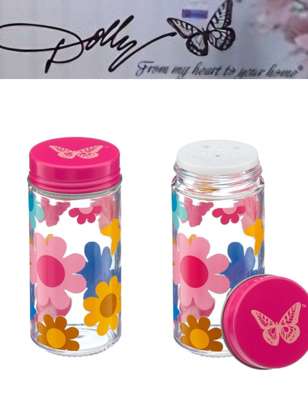 Dolly Parton Floral Spice Jars- Pink